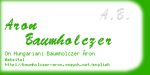 aron baumholczer business card